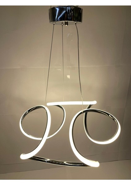 3 Renk Işıklı Modern Sarkıt Krom Kasa LED Avize Ledli Avize fiyatları