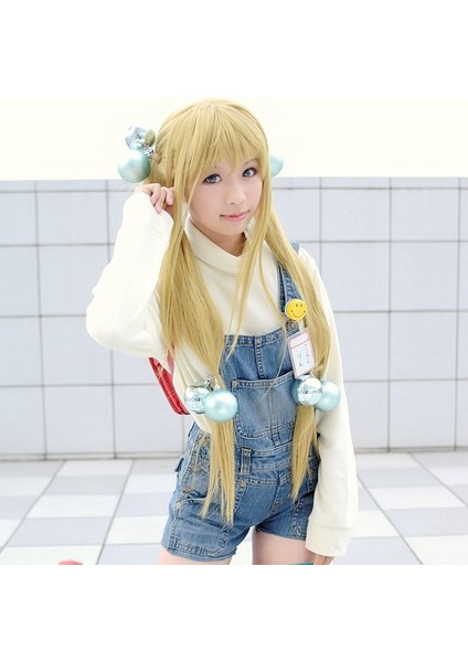 Anime Peruk Rengi Uzun Düz Saç Avrupa ve Amerika Cosplay Aliexpress Çok Satan Ürün 80 cm (Yurt Dışından)
