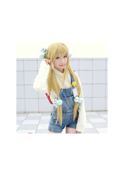 Anime Peruk Rengi Uzun Düz Saç Avrupa ve Amerika Cosplay Aliexpress Çok Satan Ürün 80 cm (Yurt Dışından)