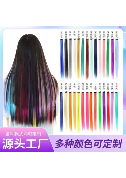 24 Renk Peruk Seti Kadın Görüntü Saç Uzatma Uzun Saç Yama Kulak Boyalı Tek Parça Düz Peruk (Yurt Dışından) fiyatları