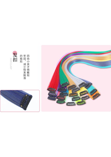 24 Renk Peruk Seti Kadın Görüntü Saç Uzatma Uzun Saç Yama Kulak Boyalı Tek Parça Düz Peruk (Yurt Dışından) modelleri