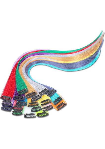 24 Renk Peruk Seti Kadın Görüntü Saç Uzatma Uzun Saç Yama Kulak Boyalı Tek Parça Düz Peruk (Yurt Dışından) indirimleri