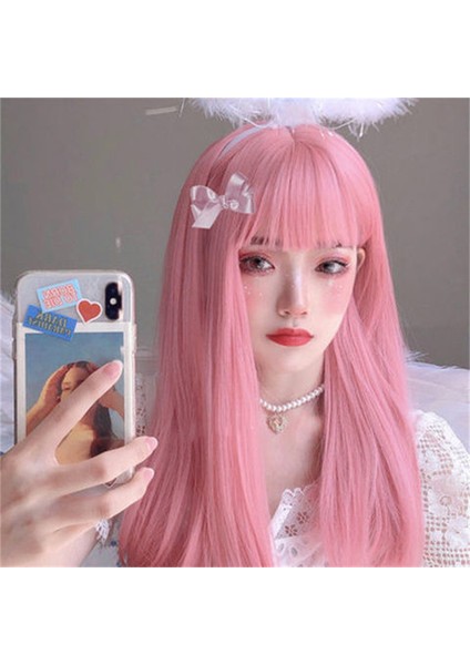 Kadın Milli Takım Lideri Çünkü Peruk Pembe Uzun Düz Saç Hava Patlama Cennet Kuşu 02 Şekillendirici Peruk Başlık (Yurt Dışından) fiyatları