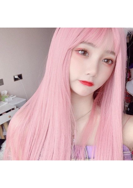 Kadın Milli Takım Lideri Çünkü Peruk Pembe Uzun Düz Saç Hava Patlama Cennet Kuşu 02 Şekillendirici Peruk Başlık (Yurt Dışından) fırsatları