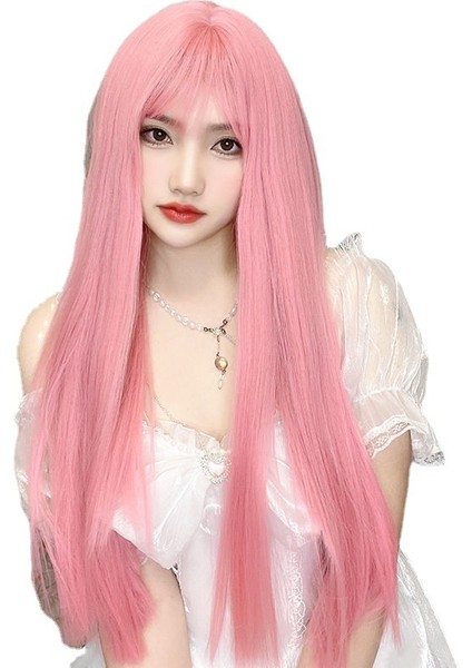 Kadın Milli Takım Lideri Çünkü Peruk Pembe Uzun Düz Saç Hava Patlama Cennet Kuşu 02 Şekillendirici Peruk Başlık (Yurt Dışından) indirimleri