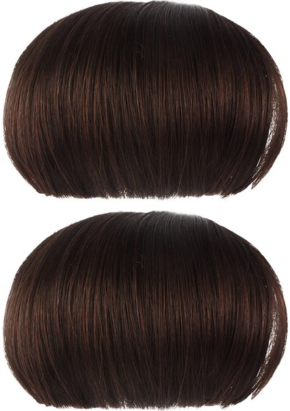 2x Düz Patlama Pürüzsüz Uzantıları Saçak Peruk (Koyu Kahverengi) (Yurt Dışından) fiyatları