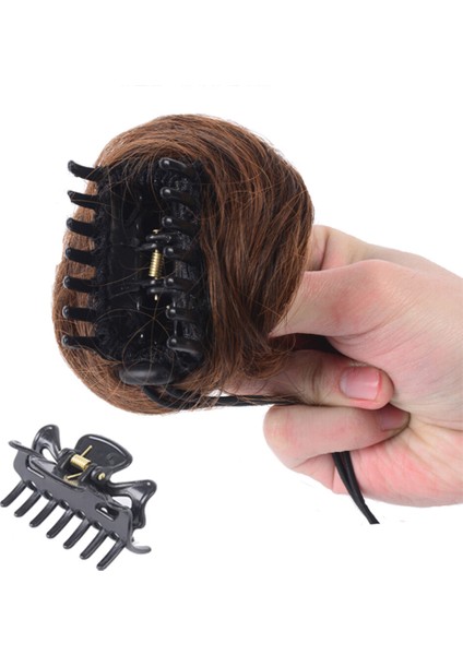 Bandı Doğal Siyah Kahverengi Dağınık Chignon Donut Rulo Topuz Kıvırcık Sentetik Saç Postiş Peruk Pençe Saç Topuz Saç Ekleme (Yurt Dışından) fırsatları