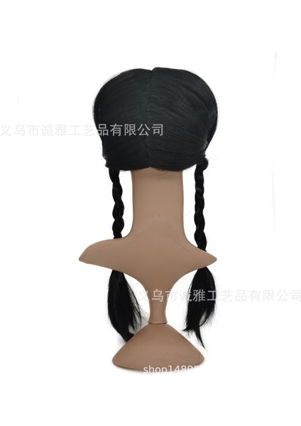 Avrupa ve Amerikan Adams Çift Örgü Siyah Anime Peruk Çarşambacoswig Performans Kostüm ve Aksesuarları Sahne Peruk (Yurt Dışından) modelleri