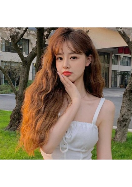 Peruk Kadın Hava Patlama Uzun Kıvırcık Saç Cos Çok Renkli Lolita Vintage Kabarık Mısır Bigudi Tam Kafa Peruk (Yurt Dışından)