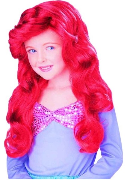 Cosplay Denizkızı Kırmızı Çocuk Kıvırcık Peruk Gösterisi Kadın Kıvırcık Peruk (Yurt Dışından)