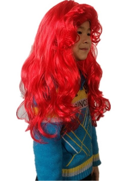 Cosplay Denizkızı Kırmızı Çocuk Kıvırcık Peruk Gösterisi Kadın Kıvırcık Peruk (Yurt Dışından) modelleri