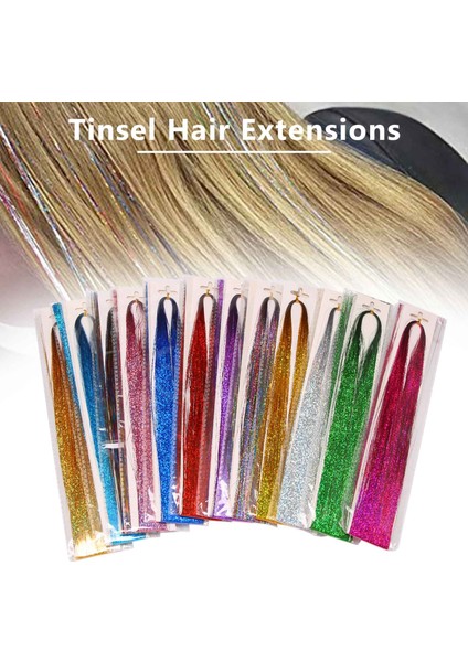Saç Tinsel Telleri Seti, Tinsel Saç Uzantıları, Aletlerle Kadın Kızlar Için Peri Saç Tinsel Seti (12 Renk) (Yurt Dışından) fırsatları