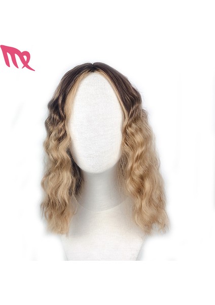 Peruk Kadın Moda Siyah Degrade Kahverengi Orta Uzun Saç Mısır Kıvırıcı Su Dalgalanma Tek Parça (Yurt Dışından) indirimleri