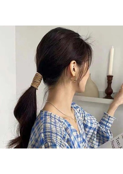 Kadın At Kuyruğu Tutucu Deri Saç Kravat Uzun Saç Halat Bandaj Scrunchies Örgü Saç Bantları Ободок Для Волос Saç Aksesuarları (Yurt Dışından) fiyatları