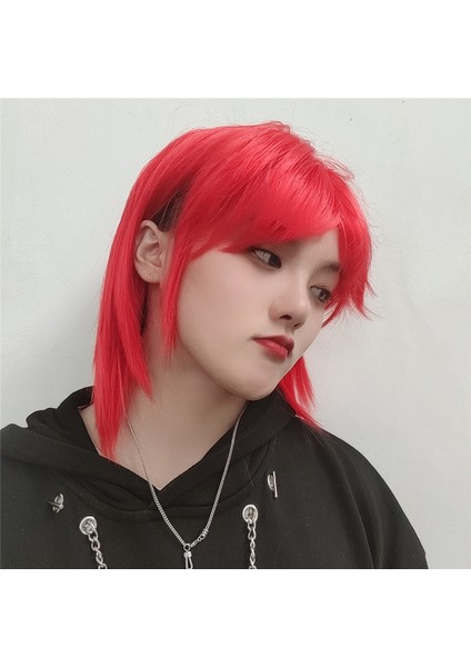 Kurt Kuyruğu Hamsi Peruk Kadın Kısa Düz Saç Deniz Kral Kırmızı Yakışıklı Moda Kısa Saç Erkek Sentetik Peruk Kadın (Yurt Dışından) fırsatları