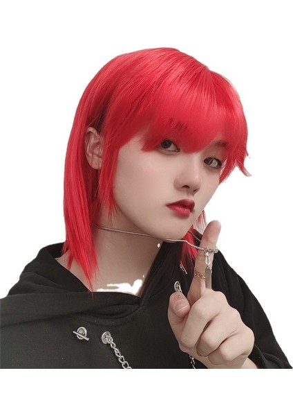 Kurt Kuyruğu Hamsi Peruk Kadın Kısa Düz Saç Deniz Kral Kırmızı Yakışıklı Moda Kısa Saç Erkek Sentetik Peruk Kadın (Yurt Dışından) indirimleri