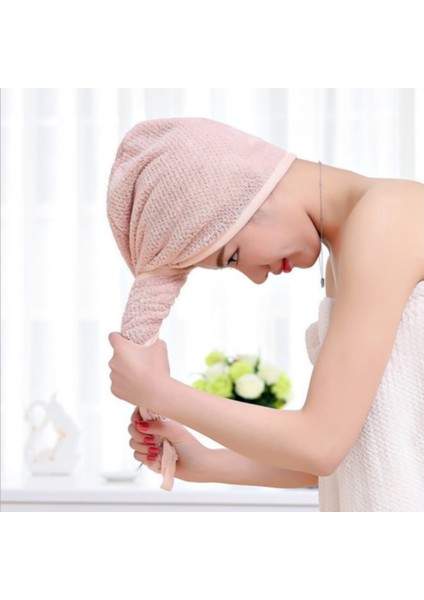 Duş Başlığı Sihirli Mikrofiber Saç Çabuk Kuruyan Kurutma Makinesi Havlu Banyo Şal Kap Hızlı Şapka Türban Kuru Duş Başlığı Saç Kaputu (Yurt Dışından) fiyatları