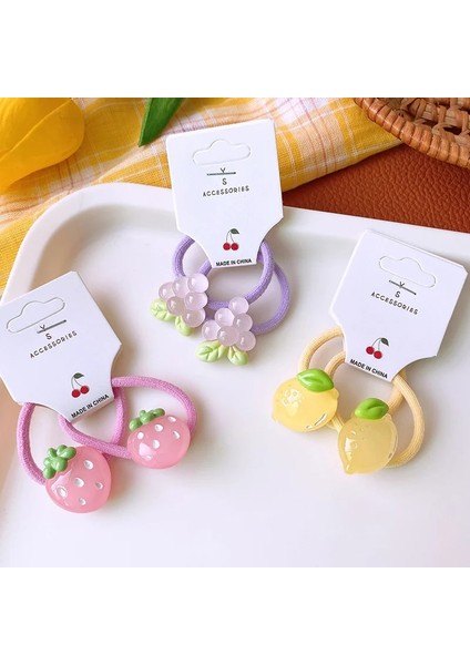 Adet Set Karikatür Renkli Meyve Çilek Üzüm Havuç Elastik Saç Bandı Kız Çocuklar Için Sevimli Kawaii Peri Küçük Lastik Bağları (Yurt Dışından) fiyatları