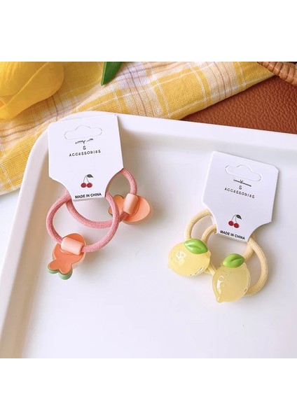 Adet Set Karikatür Renkli Meyve Çilek Üzüm Havuç Elastik Saç Bandı Kız Çocuklar Için Sevimli Kawaii Peri Küçük Lastik Bağları (Yurt Dışından) modelleri