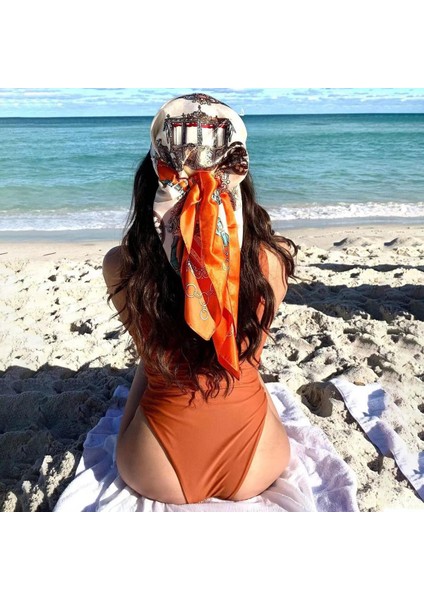 Bandana Ipek Kafa/saç Eşarp Kadın Lüks Marka Yaz Moda Dört Mevsim Başörtüsü 90*90 cm Başörtüsü Fular Femme Luxe Marque (Yurt Dışından)