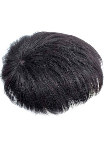 Peruk Erkek Kısa Saç Kafa Üst Yedek Blok Tam Gerçek Saç Değiştirme Siyah Brüt Inç Mekanizması 16*18 (Yurt Dışından) fiyatları