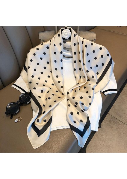 Lüks Moda Ipek Kare Eşarp Kadınlar Için 90*90 cm Boyun Saç Kravat Bandı Tasarımcı Yumuşak Atkısı Başörtüsü Başörtüsü Kadın Fular (Yurt Dışından)