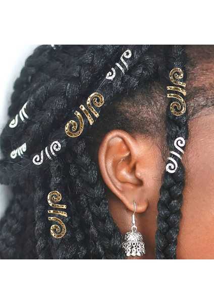 Adet/paket Altın Gümüş Viking Spiral Charms Saç Örgü Dreadlock Boncuk Klipler Manşetleri Yüzükler Takı Aksesuarları (Yurt Dışından)