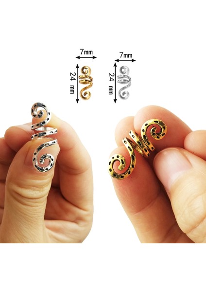 Adet/paket Altın Gümüş Viking Spiral Charms Saç Örgü Dreadlock Boncuk Klipler Manşetleri Yüzükler Takı Aksesuarları (Yurt Dışından) fiyatları