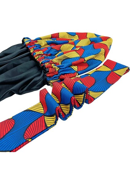 Büyük Boy Afrika Baskı Saten Bonnet Uzun Kurdele Sarma Çift Katmanlı Headwrap Ankara Desen Kadın Saç Kapak Saç Wrap Kap (Yurt Dışından) indirimleri
