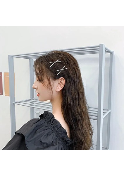 Kore x Şekli Taklidi Tokası Saç Aksesuarları Kadın Altın Alaşım Moda Saç Tokası Tam Matkap Süper Flaş Kız Çapraz Firkete (Yurt Dışından) indirimleri