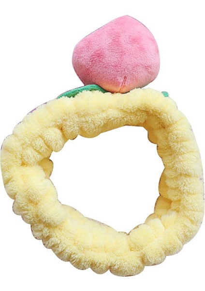 Saç Bandı Tatlı Kore Duş Maskesi Başlık Elastik Yumuşak Sarı + Pembe (Yurt Dışından)