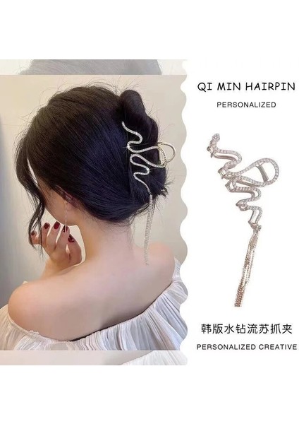 Zarif Rhinestones Geometrik Püskül Saç Pençeleri Kadınlar Için Mizaç Kristal Kelepçe Tokalar Barrette Saç Tokası Aksesuarları (Yurt Dışından) modelleri