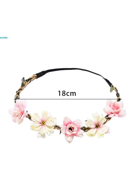 Çiçek Bandı Bohemian Headdress Kafa Çelenk Brid Garland Charm Başlığı Cadılar Bayramı Kostüm Tatil Kadın Saç Aksesuarı Için, Açık Pembe (Yurt Dışından) fiyatları