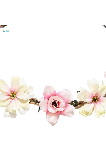 Çiçek Bandı Bohemian Headdress Kafa Çelenk Brid Garland Charm Başlığı Cadılar Bayramı Kostüm Tatil Kadın Saç Aksesuarı Için, Açık Pembe (Yurt Dışından) fırsatları