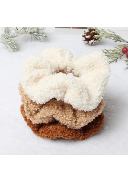 3pk Saç Scrunchies Kürklü Elastik Saç Bandı Kadın Kızlar Yumuşak Oyuncak Saç Bağları At Kuyruğu Tutucu Saç Lastik Bant Saç Aksesuarları (Yurt Dışından)