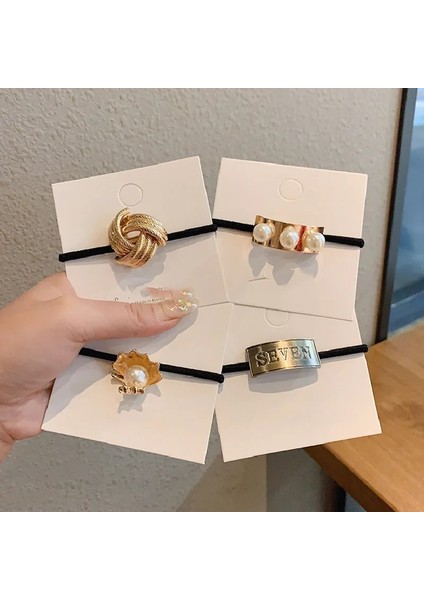 Moda Metal Elastik Saç Bandı Kore Saç Aksesuarları Kızlar Kadınlar Için El Yapımı Saç Kravat Kafa Bandı Saç Scrunchies Süsler (Yurt Dışından) indirimleri