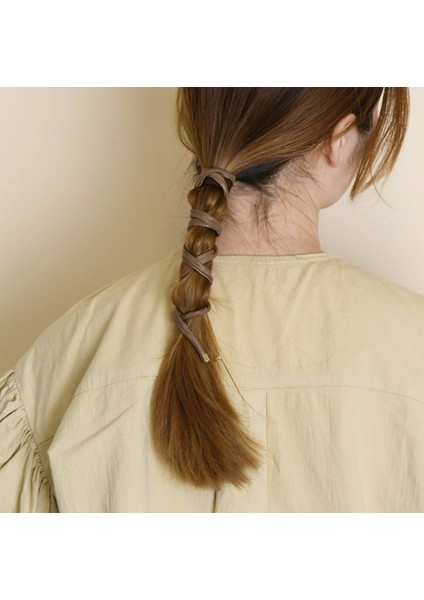 2021 Yeni Kadın Vintage At Kuyruğu Tutun Deri Uzun Saç Kravat Kafa Bandı Tatlı Saç Süslemeleri Hairbands Moda Saç Aksesuarları (Yurt Dışından) modelleri