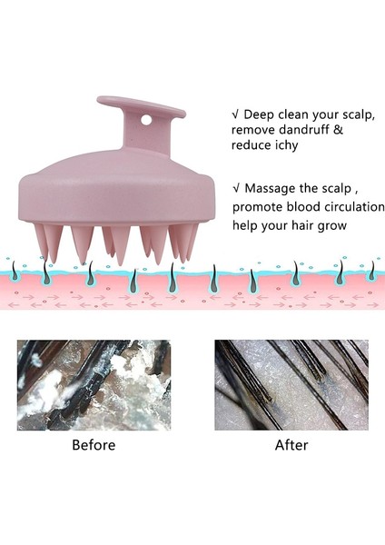 Saç Derisine Masaj Fırçası Çevre Dostu Saç Eksfoliyator Fırça Buğday Samanı Kafa Scrubber Silikon Saç Derisine Masaj Şampuan Fırçası (Yurt Dışından) fiyatları