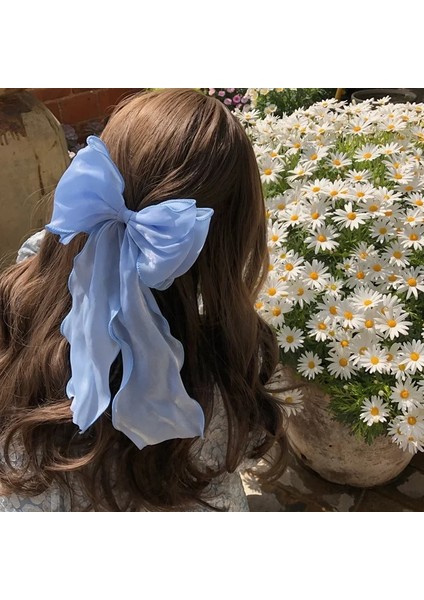 Kore Bahar Yeni Metal Şifon Büyük Yay Bahar Klip Tatil Partisi Zarif Saç Tokası Kadın Yaratıcı Moda Saç Aksesuarları (Yurt Dışından)