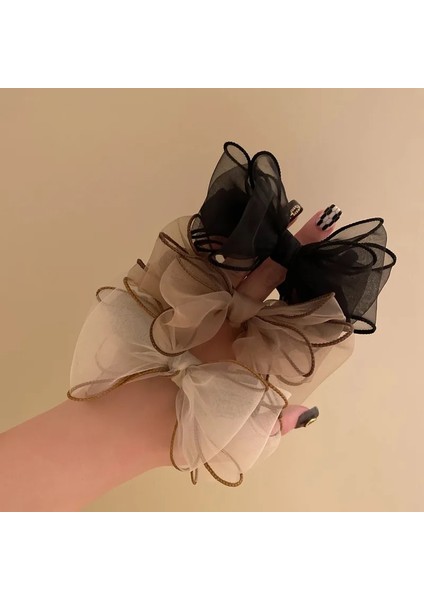 Yeni Scrunchies Organze Saç Bağları Elastik Saç Bandı Kadın Kız At Kuyruğu Tutucu Moda Yay Saç Halatlar Kafa Bandı Saç Aksesuarları (Yurt Dışından)