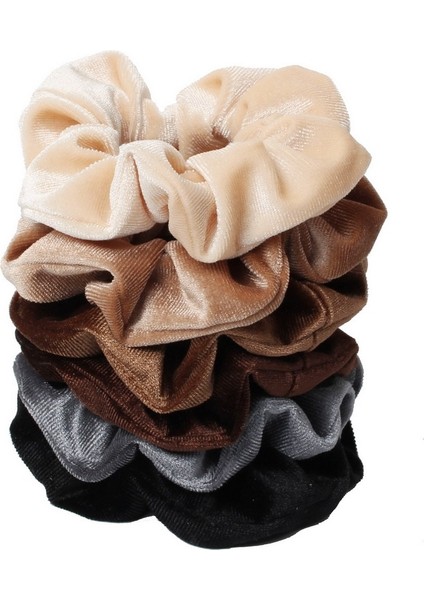 Adet Kadife Scrunchies Elastik Saç Bantları Kadınlar Için Düz Renk Kızlar At Kuyruğu Tutucu Saç Bağları Saç Aksesuarları (Yurt Dışından)