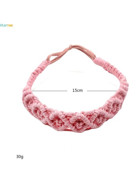 El Örgülü Pamuk Halat Kafa Bandı Yoga Için Rahat Boho Aksesuarları Düz Renk, Pembe (Yurt Dışından) fiyatları