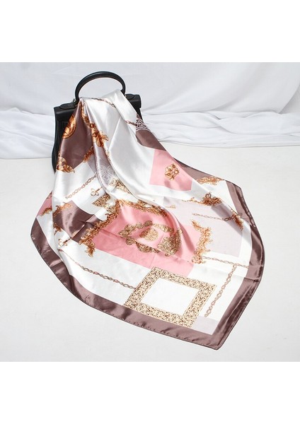 2019 Kış Ipek Saten Saç Eşarp Kadınlar Için Moda Baskı Kercheif Başörtüsü Atkı Kadın 90 cm Kare Şal ve Sarar Boyun Eşarplar (Yurt Dışından) fiyatları