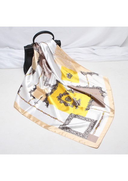 2019 Kış Ipek Saten Saç Eşarp Kadınlar Için Moda Baskı Kercheif Başörtüsü Atkı Kadın 90 cm Kare Şal ve Sarar Boyun Eşarplar (Yurt Dışından) modelleri