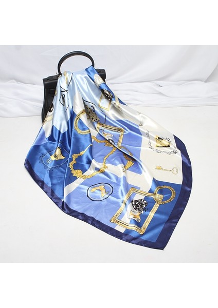 2019 Kış Ipek Saten Saç Eşarp Kadınlar Için Moda Baskı Kercheif Başörtüsü Atkı Kadın 90 cm Kare Şal ve Sarar Boyun Eşarplar (Yurt Dışından) fırsatları