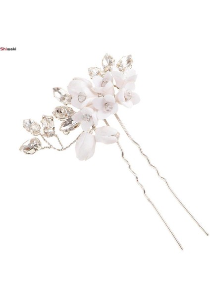 2x Çarpıcı Gelin Düğün Kristal Çiçek U Şekli Saç Tokası Başlıklar Takı (Yurt Dışından) fiyatları