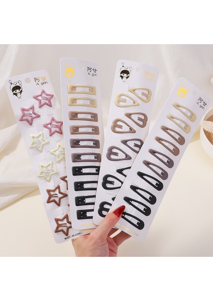 10 Adet Kawaii Geometrik Metal Tokalar Seti Kadın Kız Çocuk Hairgrips Saç Klipleri Pimleri Tokalarım Aksesuarları Saç Tokası Headdress (Yurt Dışından)