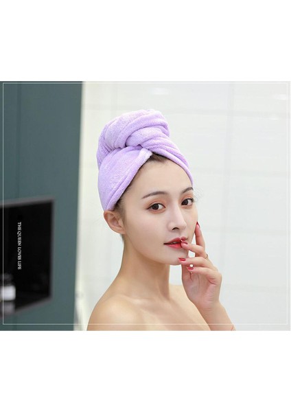 Kadın Sihirli Mikrofiber Hızlı Kuruyan Saç Havlusu Kap Şapka Havlu Banyo Banyo Şal Şapka Hızlı Kap Türban Kuru Toallas Banyo Duş (Yurt Dışından)