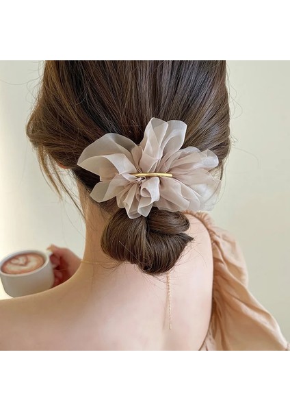 Büyük Bahar Saç Pençe Klipleri Kadın Metal Şifon Çiçekler At Kuyruğu Tutucu Firkete Tokalarım Moda Kızlar Saç Aksesuarları Saç Tokası (Yurt Dışından)