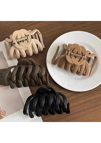 Kore Nötr Kahve Büyük Pençe Klipler Kalın Saç Aksesuarları Kadın Headdress Ins Moda Plastik Yakalama Yengeç Tokalar Hediyeler (Yurt Dışından) fiyatları